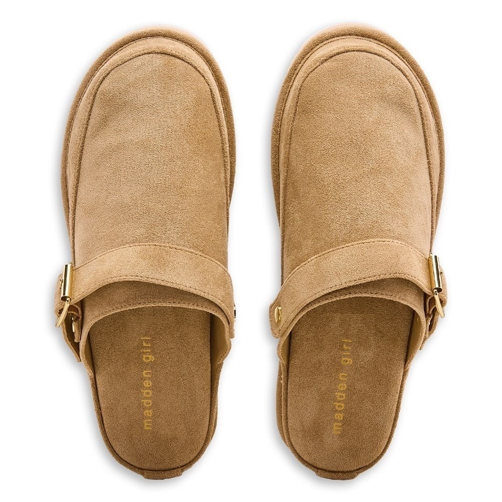 Madden Girl Grahamm Sand Fabric Platform Mule Clog Buckle Strap Women's Sz 10 - Picture 7 of 9
